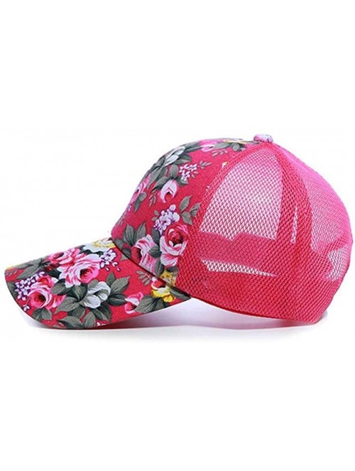 Baseball Caps Unisex Casual Floral Headwear Stretchy Soft Hats Comfort Baseball Cap Baseball Caps - Rose Red - CJ18Y85RDT3 $3...