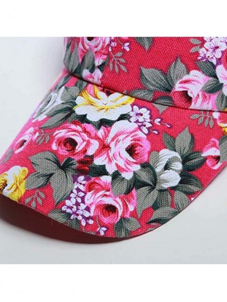 Baseball Caps Unisex Casual Floral Headwear Stretchy Soft Hats Comfort Baseball Cap Baseball Caps - Rose Red - CJ18Y85RDT3 $3...