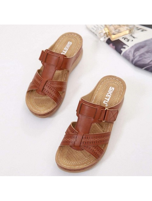 Cowboy Hats Women's Comfortable Memory Slide Wedge Sandal Open Toe - Low Platform Wedge - Slides - Summer Sandal - CE18UIM999...