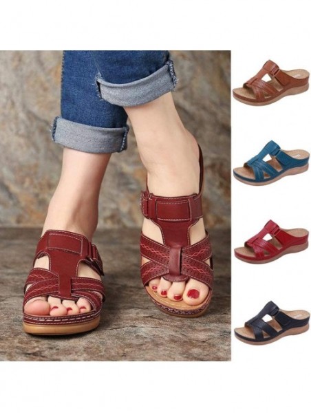 Cowboy Hats Women's Comfortable Memory Slide Wedge Sandal Open Toe - Low Platform Wedge - Slides - Summer Sandal - CE18UIM999...