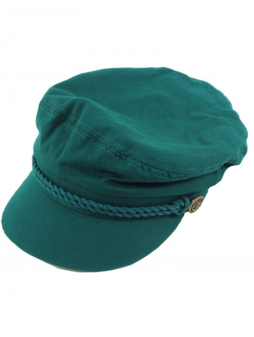 Newsboy Caps Men's Summer Cotton Greek Fisherman Sailor Fiddler Driver Hat Flat Cap - Teal - C618RHLSSD9 $15.54