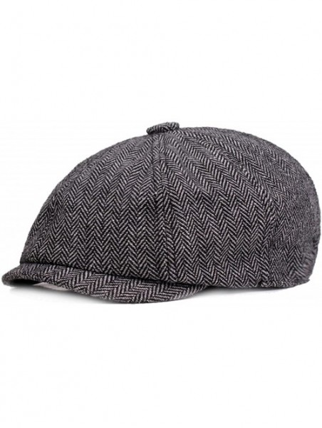 Newsboy Caps Mens Tweed Ivy Newsboy Cabbie Gatsby Golf Beret Painter Hats Caps for Men - Grey - CF186H0LU2N $18.45