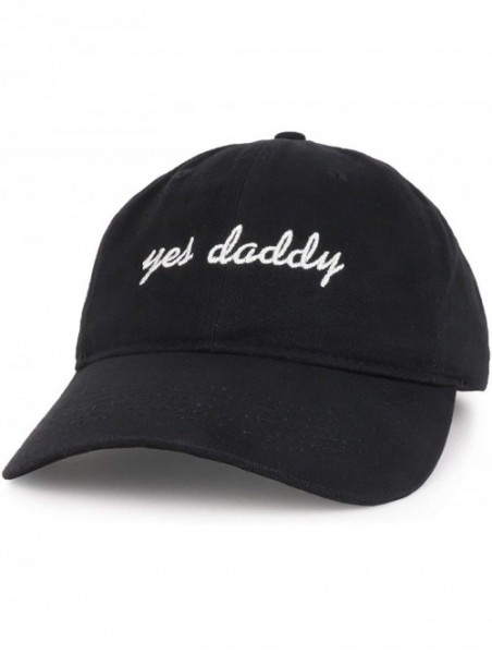 Baseball Caps Yes Daddy Embroidered Low Profile Deluxe Cotton Cap Dad Hat - Vc300_black - C718O8EH5NC $19.30