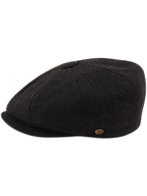 Newsboy Caps Men's Classic 8 Panel Wool Blend newsboy Snap Brim Collection Hat - 2317-dark Gray - CL1862K62KY $36.43