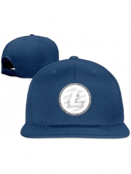 Skullies & Beanies The Litecoin LTC Mens Premium Flat Baseball Cap Adjustable Flat Hat - Navy - CF189UWA9C8 $21.67