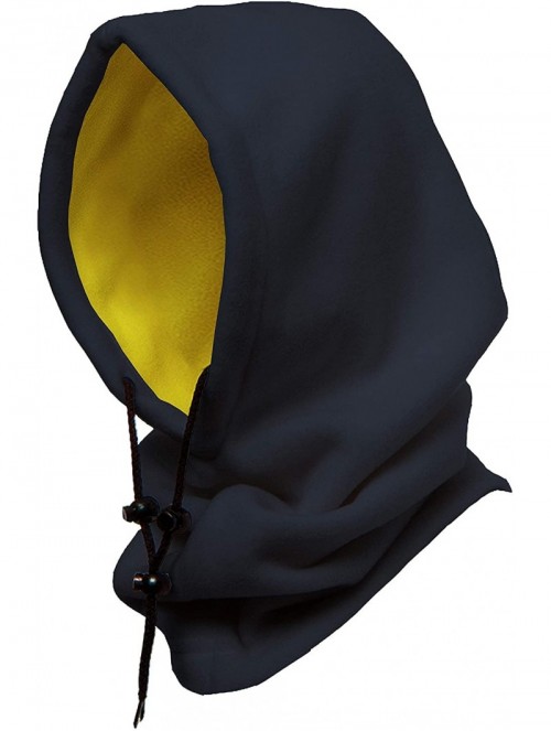 Balaclavas 4 in 1 Full Face Hood for Adults- Fleece Balaclava- Ski Mask Hoodie- Face Fleece Mask - Navy/Yellow Reversible - C...