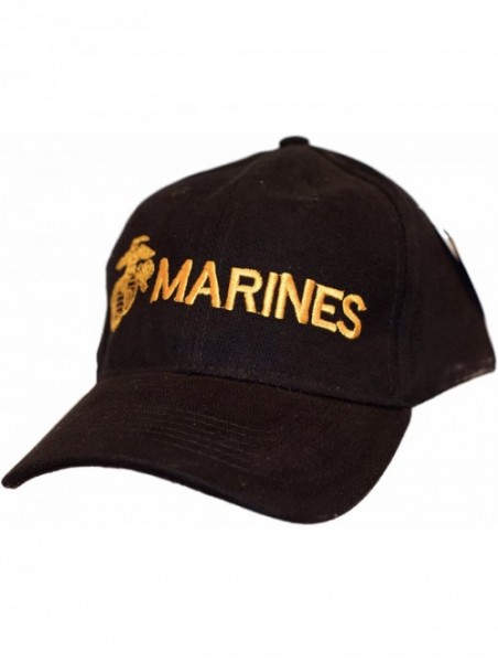 Skullies & Beanies USMC Marines Hat Black & Gold EGA Baseball Cap - C312N3C3UAD $18.70