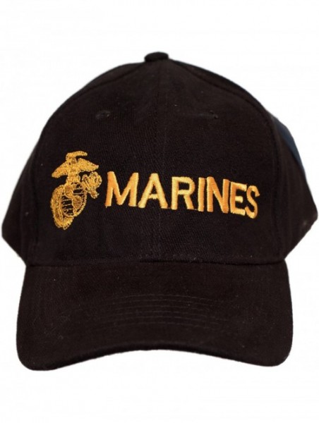 Skullies & Beanies USMC Marines Hat Black & Gold EGA Baseball Cap - C312N3C3UAD $18.70