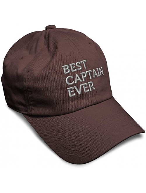 Baseball Caps Custom Soft Baseball Cap Best Captain Ever Embroidery Dad Hats for Men & Women - Brown - CH19224G3DE $14.61
