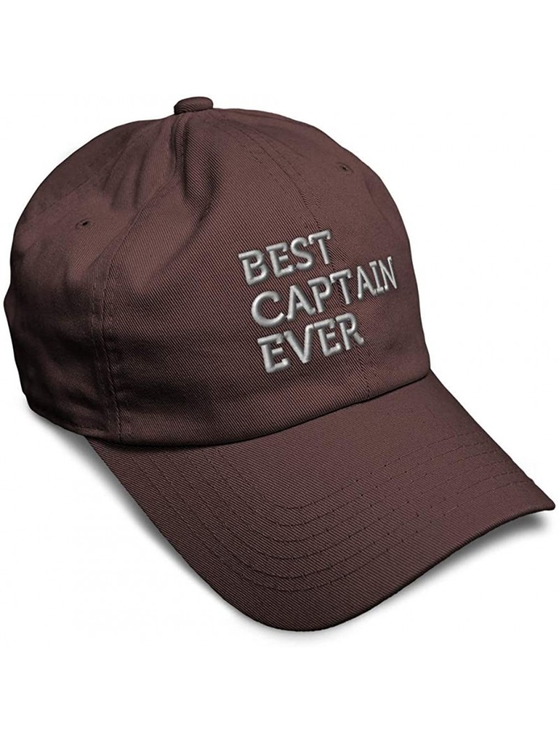 Baseball Caps Custom Soft Baseball Cap Best Captain Ever Embroidery Dad Hats for Men & Women - Brown - CH19224G3DE $14.61