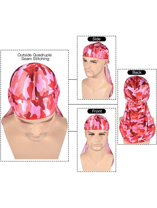 Skullies & Beanies 3PCS Silky Durags Pack for Men Waves- Satin Doo Rag- Award 1 Wave Cap - A-1style Y - C318TIT9RA9 $25.91