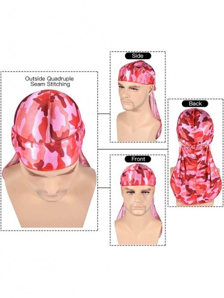 Skullies & Beanies 3PCS Silky Durags Pack for Men Waves- Satin Doo Rag- Award 1 Wave Cap - A-1style Y - C318TIT9RA9 $25.91