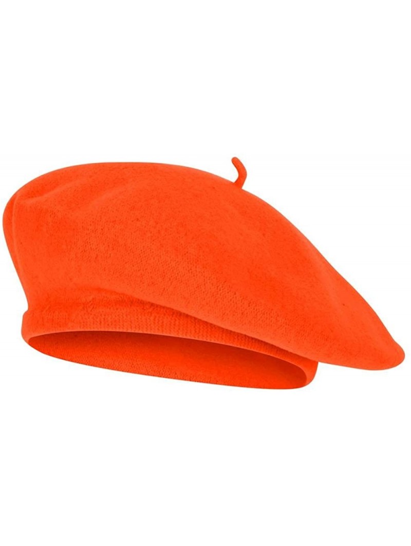 Berets Wool Blend French Bohemian Beret - Orange - C511B3FE22Z $13.36