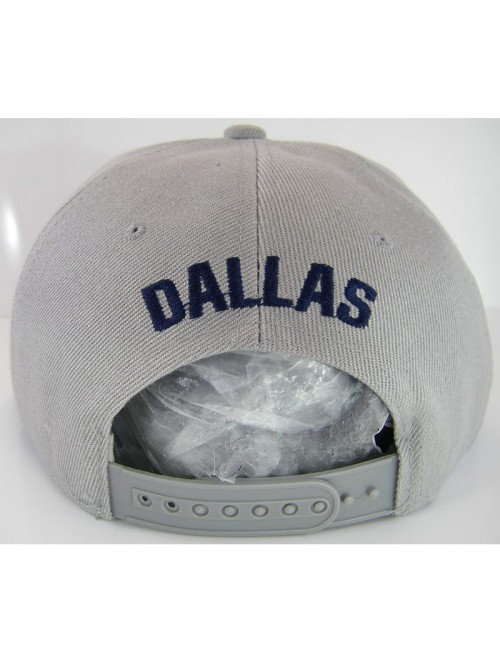 Baseball Caps Dallas Raised Text Adjustable Snapback Baseball Cap - Gray - CE18EXKQ9XX $17.72