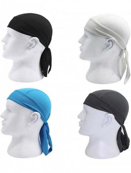 Skullies & Beanies Mens Sweat Wicking Beanie Cap Dew Doo Rag Skull Cap Outdoor Sport Head Wrap - 4 Pack Color - CD1890HGKQK $...