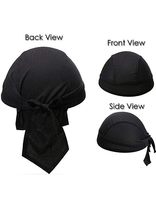 Skullies & Beanies Mens Sweat Wicking Beanie Cap Dew Doo Rag Skull Cap Outdoor Sport Head Wrap - 4 Pack Color - CD1890HGKQK $...