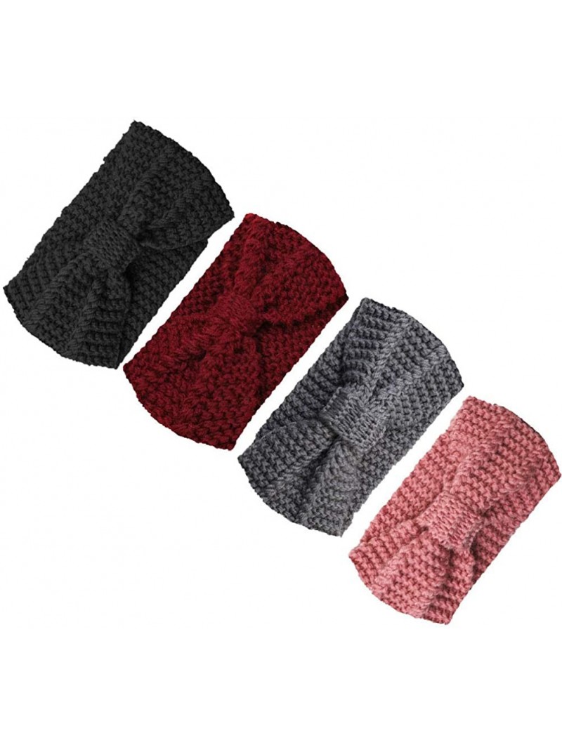 Cold Weather Headbands 4 Pcs Warm Winter Headband for Women Cable Crochet Turban Ear Warmer Headband Gifts - 4c - C5192QONW9X...