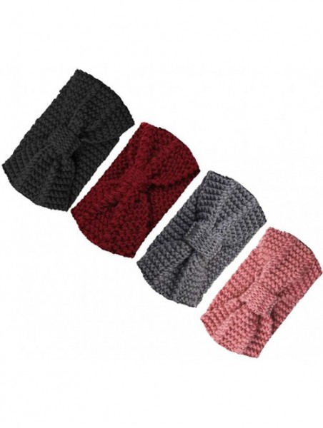 Cold Weather Headbands 4 Pcs Warm Winter Headband for Women Cable Crochet Turban Ear Warmer Headband Gifts - 4c - C5192QONW9X...