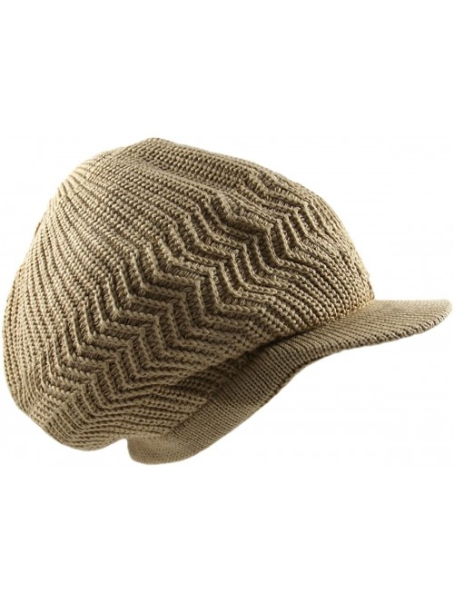 Skullies & Beanies Knitted Cotton Rasta Slouchy Beanie Visor - Khaki - CN12NT8G14K $22.74