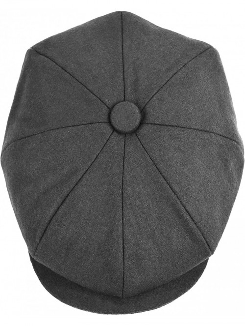 Newsboy Caps Classic Men's Wool Herringbone Newsboy Cap Driving Cabbie Tweed Applejack Golf Hat - 1595-charcoal - CE18LZEYWKD...