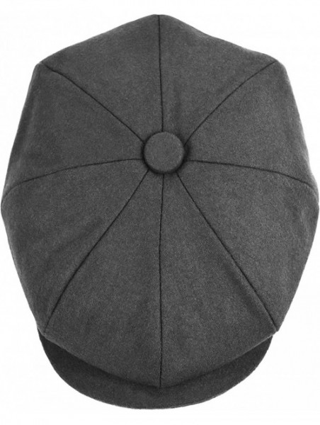 Newsboy Caps Classic Men's Wool Herringbone Newsboy Cap Driving Cabbie Tweed Applejack Golf Hat - 1595-charcoal - CE18LZEYWKD...