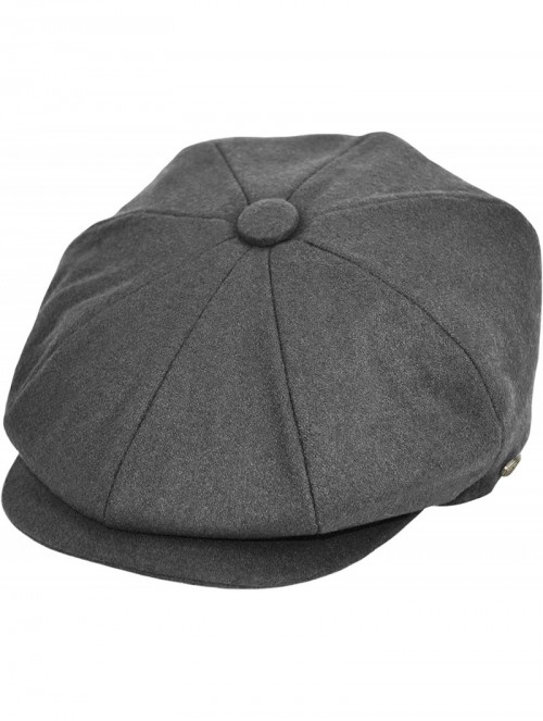 Newsboy Caps Classic Men's Wool Herringbone Newsboy Cap Driving Cabbie Tweed Applejack Golf Hat - 1595-charcoal - CE18LZEYWKD...