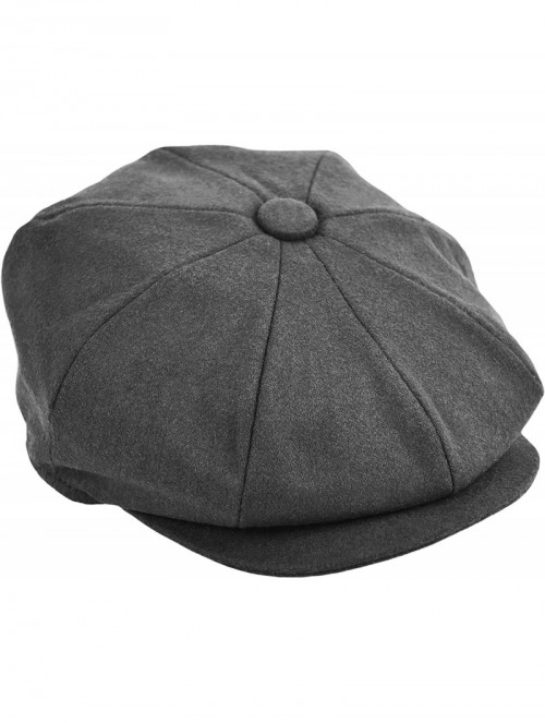 Newsboy Caps Classic Men's Wool Herringbone Newsboy Cap Driving Cabbie Tweed Applejack Golf Hat - 1595-charcoal - CE18LZEYWKD...