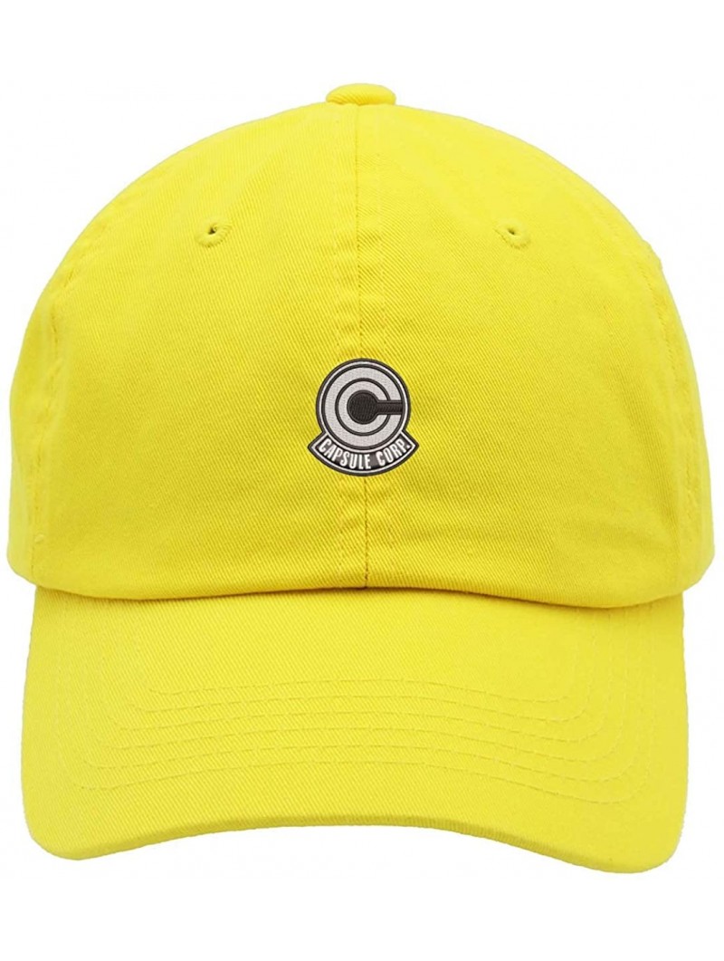 Baseball Caps Capsule Corp Low Profile Low Profile Embroidered Dad Hat - Vc300_yellow - CU18R2OQ5RG $23.06