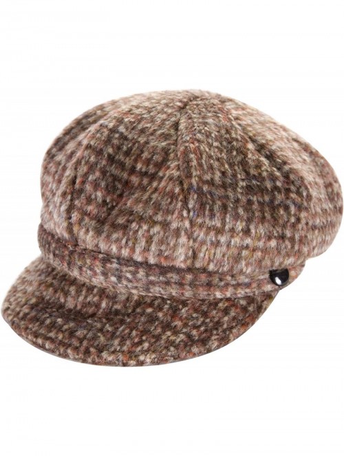 Newsboy Caps Womens Tweed Wool Peaked Newsboy Cap Hat - Brown - CI18DHUW33Y $27.91