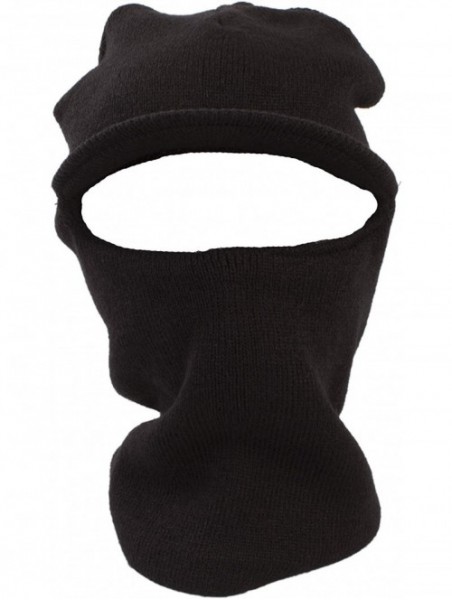 Balaclavas Full Face One Hole Ski Mask with Visor Black - C9188T7DYZY $13.44