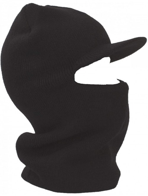 Balaclavas Full Face One Hole Ski Mask with Visor Black - C9188T7DYZY $13.44