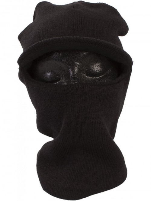 Balaclavas Full Face One Hole Ski Mask with Visor Black - C9188T7DYZY $13.44