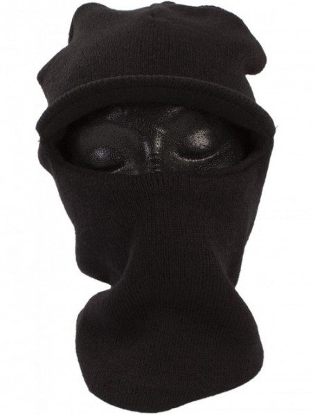 Balaclavas Full Face One Hole Ski Mask with Visor Black - C9188T7DYZY $13.44