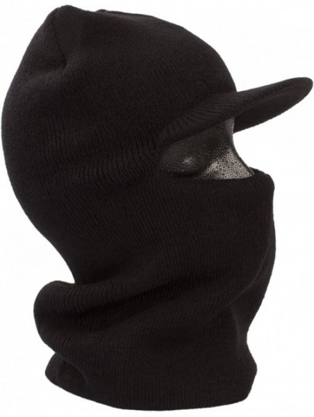 Balaclavas Full Face One Hole Ski Mask with Visor Black - C9188T7DYZY $13.44