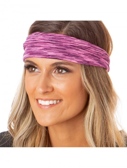 Headbands Adjustable & Stretchy Space Dye Xflex Wide Headbands for Women Girls & Teens - Space Dye Pink - CK12NT14EX6 $16.44