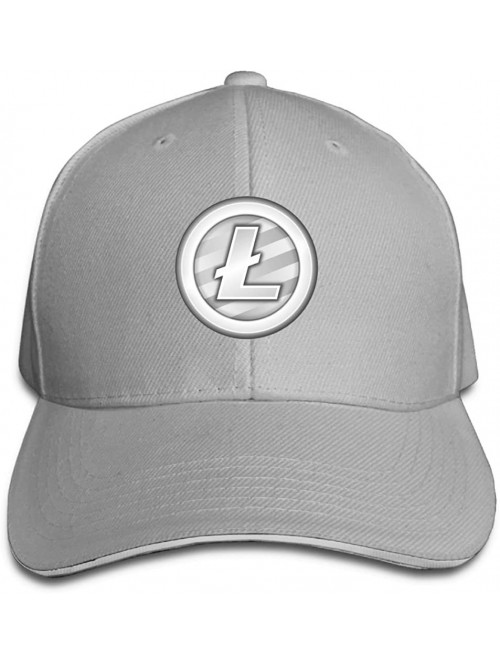 Baseball Caps Litecoin Peaked Cap 100% Cotton Adjustable Size-Adult. - Ash - CW1803UKAO8 $10.91