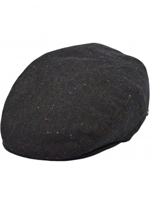 Newsboy Caps Classic Men's Flat Hat Wool Newsboy Herringbone Tweed Driving Cap - Iv2150-brown - CG189YINAC4 $18.38