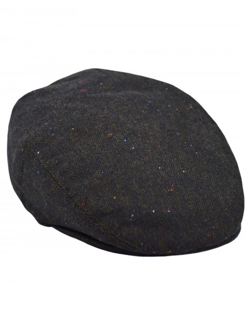 Newsboy Caps Classic Men's Flat Hat Wool Newsboy Herringbone Tweed Driving Cap - Iv2150-brown - CG189YINAC4 $18.38