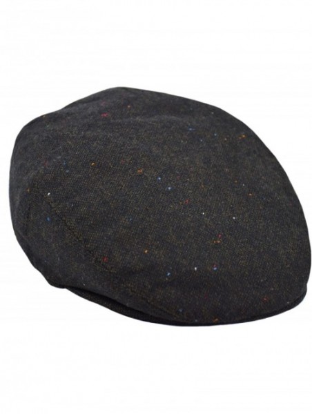 Newsboy Caps Classic Men's Flat Hat Wool Newsboy Herringbone Tweed Driving Cap - Iv2150-brown - CG189YINAC4 $18.38