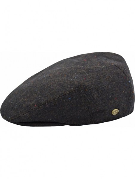 Newsboy Caps Classic Men's Flat Hat Wool Newsboy Herringbone Tweed Driving Cap - Iv2150-brown - CG189YINAC4 $18.38