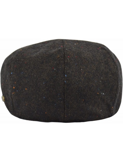 Newsboy Caps Classic Men's Flat Hat Wool Newsboy Herringbone Tweed Driving Cap - Iv2150-brown - CG189YINAC4 $18.38