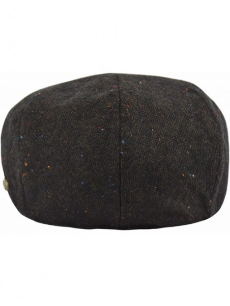 Newsboy Caps Classic Men's Flat Hat Wool Newsboy Herringbone Tweed Driving Cap - Iv2150-brown - CG189YINAC4 $18.38