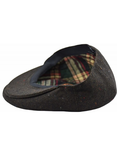 Newsboy Caps Classic Men's Flat Hat Wool Newsboy Herringbone Tweed Driving Cap - Iv2150-brown - CG189YINAC4 $18.38