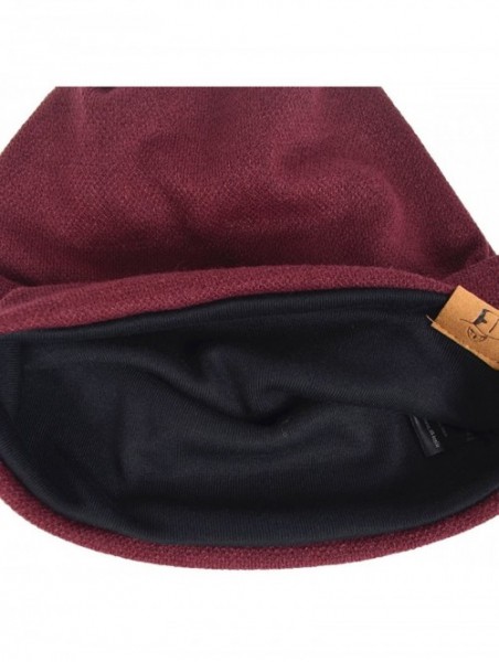 Skullies & Beanies Men Oversized Slouch Beanie Large Skullcap Knit Hat - Claret - CS18UKU6XHX $17.24