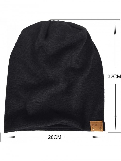 Skullies & Beanies Men Oversized Slouch Beanie Large Skullcap Knit Hat - Claret - CS18UKU6XHX $17.24