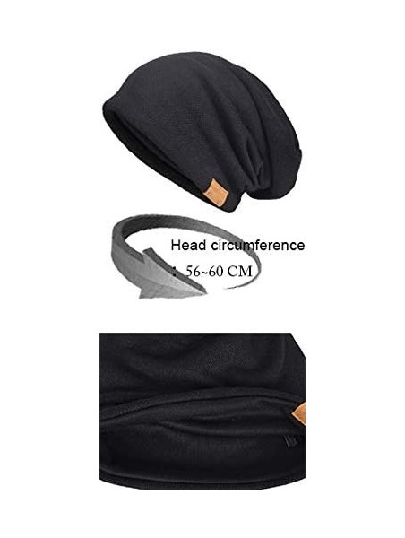 Skullies & Beanies Men Oversized Slouch Beanie Large Skullcap Knit Hat - Claret - CS18UKU6XHX $17.24