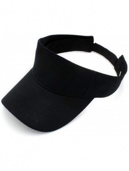 Visors Sun Sports Visor Men Women - 100% Cotton Cap Hat - Black - CY17YT8GMX7 $13.31