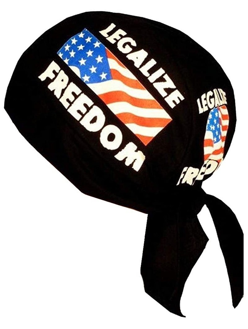 Skullies & Beanies Skull Cap Biker Caps Headwraps Doo Rags - Legalize Freedom on Black - CC12ELHMAR9 $14.01