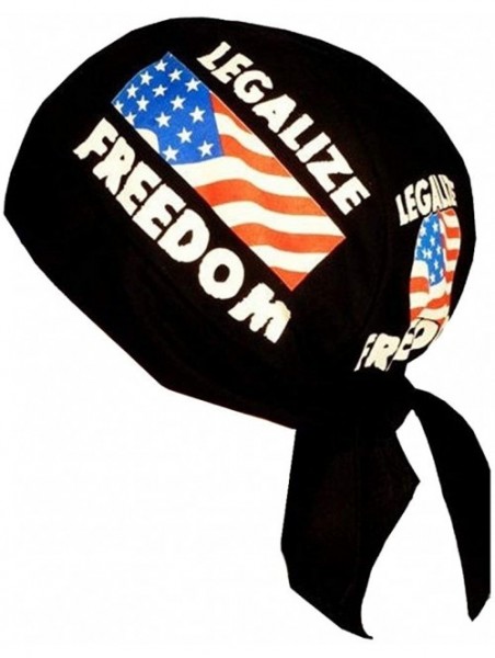 Skullies & Beanies Skull Cap Biker Caps Headwraps Doo Rags - Legalize Freedom on Black - CC12ELHMAR9 $14.01