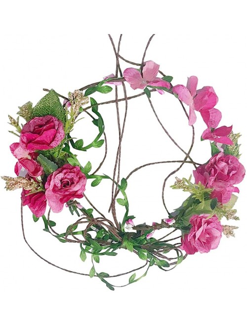 Headbands Adjustable Flower Crown Festivals Headbands Garland Girls Hair Wreath - A1rose - CU18OY7ZZA2 $19.27